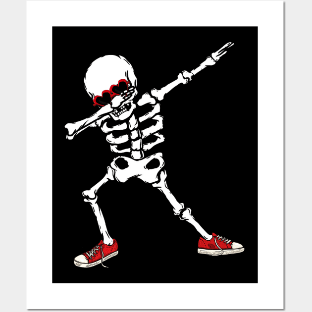 dabbing skeleton valentines day shirt. Wall Art by diaalkilany